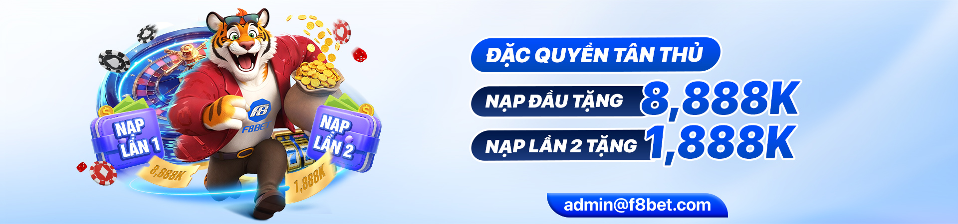 đặc quyền nạp đầu cho tân thủ lên đến 8888k tại f8bet